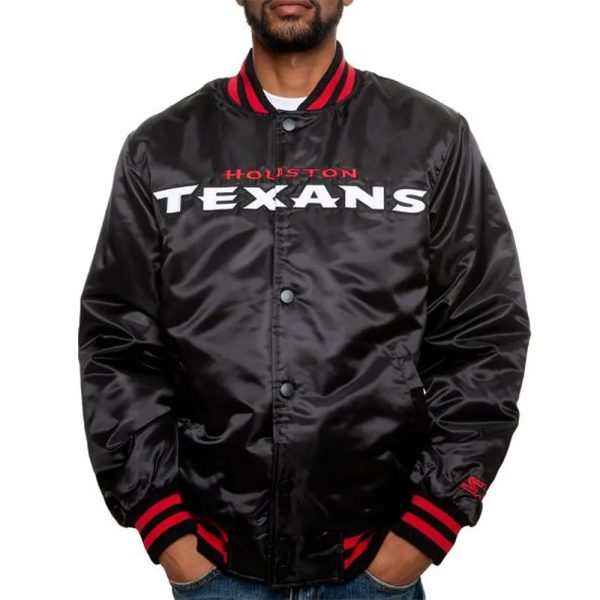 Houston Texans Black Satin Jacket