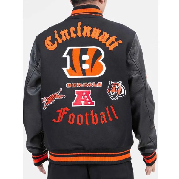 Mash Up Cincinnati Bengals Black Varsity Jacket
