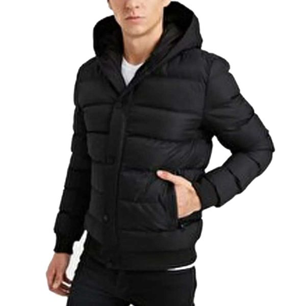 Men’s Black & Red Bubble Hooded Jacket