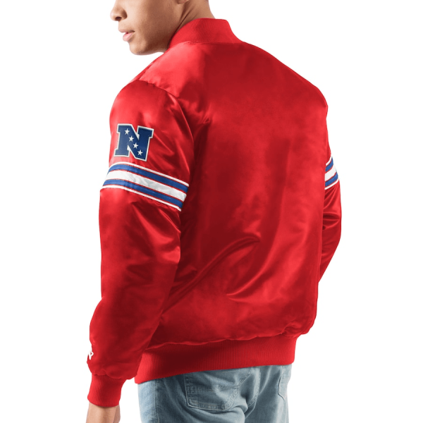 Men's Starter Red New York Giants Legacy Collection Satin Varsity Jacket