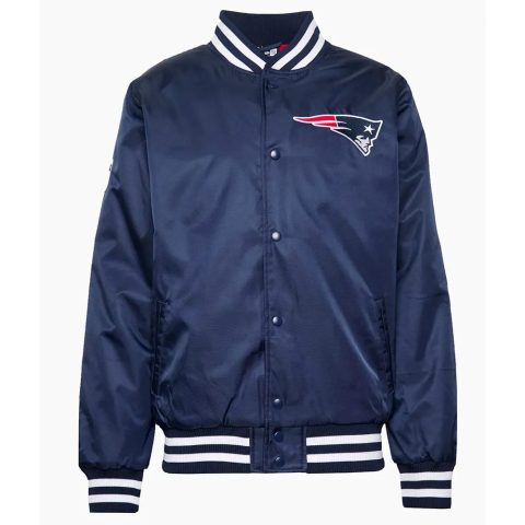 New Era New England Patriots Team Blue Satin Jacket