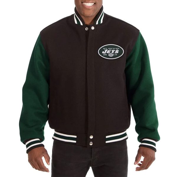 New York Jets Varsity Green and Black Wool Jacket