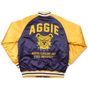 North Carolina A&T Baseball Satin Zip Jacket