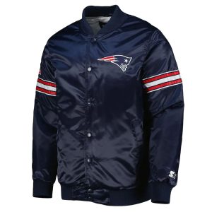 Pick and Roll New England Patriots Navy Blue Satin Jacket