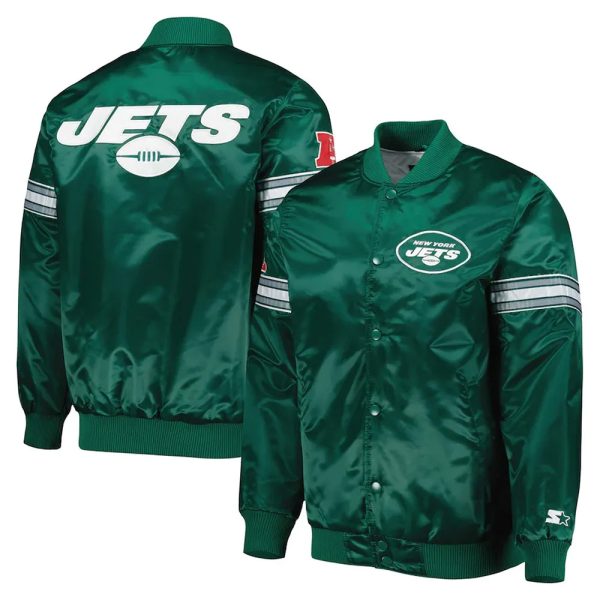 Pick and Roll New York Jets Green Satin Jacket