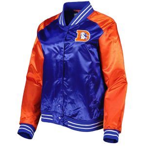 Team 2.0 Denver Broncos Orange and Blue Satin Jacket