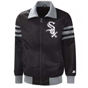 The Captain II Chicago White Sox Varsity Satin Black Jacket