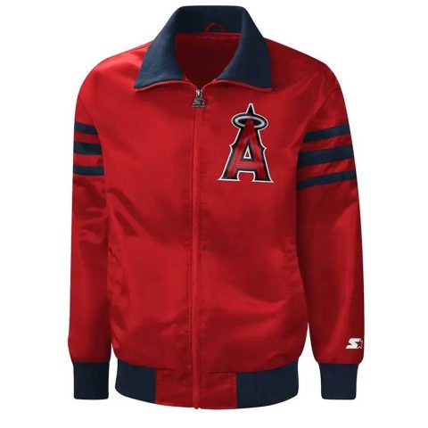 The Captain II LA Angels Varsity Red Satin Jacket