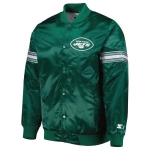 The Pick and Roll New York Jets Green Satin Jacket