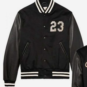 23 Humanz Black Varsity Wool Letterman Jacket