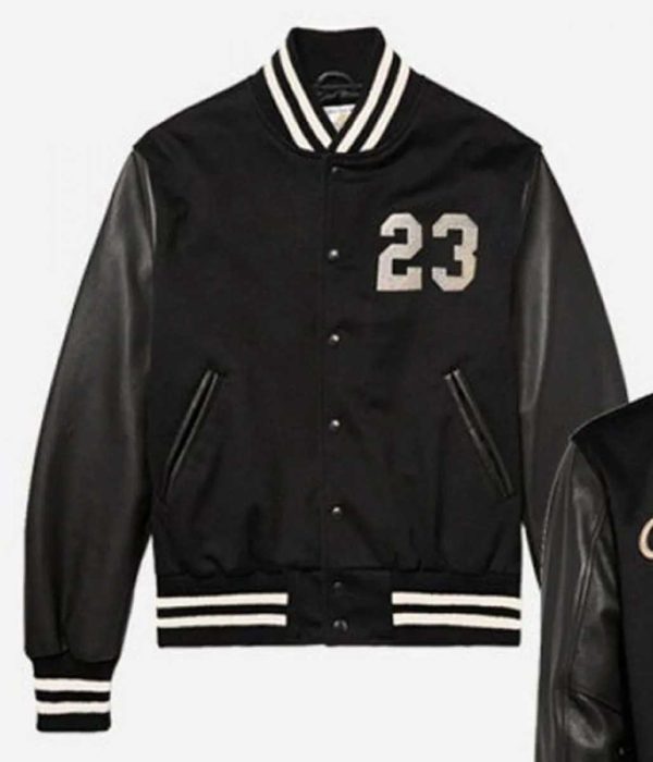 23 Humanz Black Varsity Wool Letterman Jacket