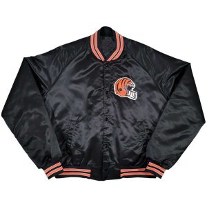 80s Cincinnati Bengals Black Satin Jacket