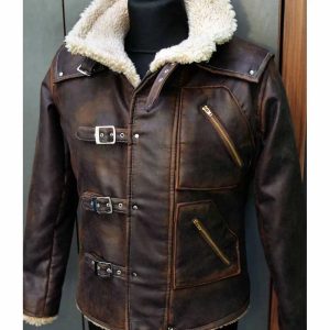 BJ Blazkowicz Wolfenstein New Order Shearling Brown Jacket