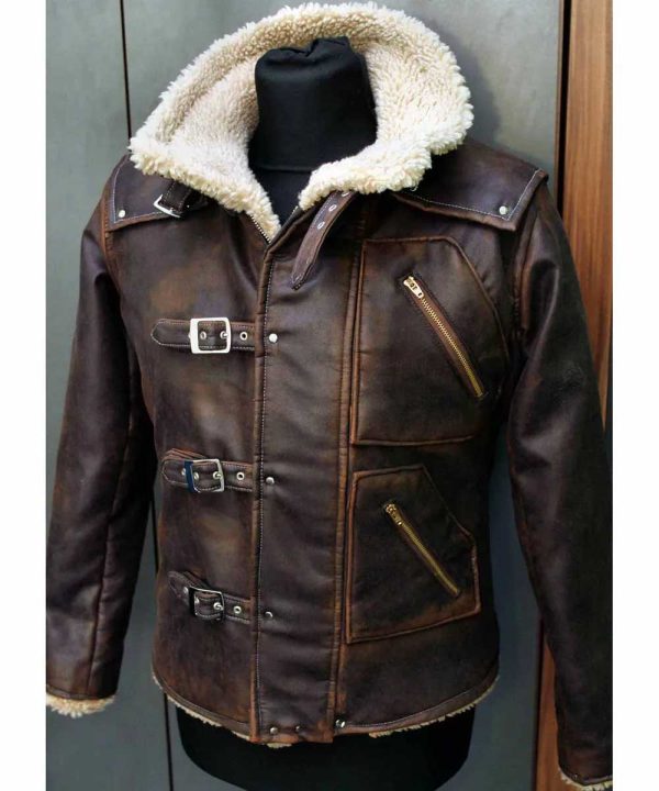 BJ Blazkowicz Wolfenstein New Order Shearling Brown Jacket