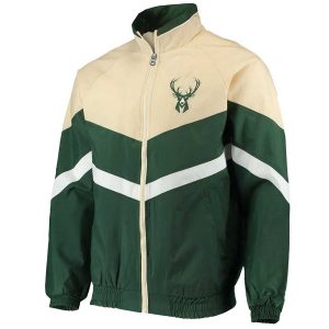 Bank Shot Oxford Milwaukee Bucks Green & Cream Jacket