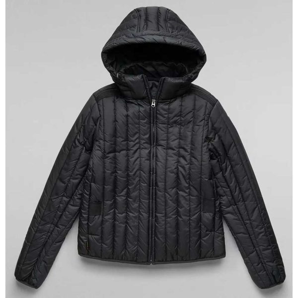 Chicago P.D. S10 Tracy Spiridakos Black Quilted Hooded Jacket