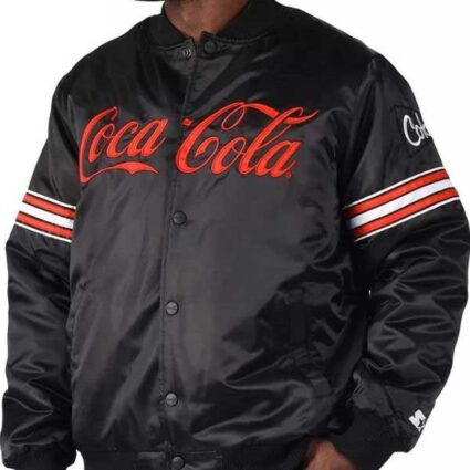 Coca Cola Black Satin Bomber Jacket