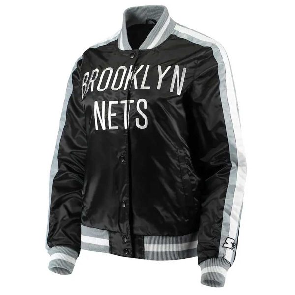Competition Brooklyn Nets Black Satin Jacket