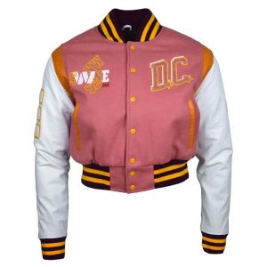 DC Proper Washington Commanders Pink Cropped Varsity Jacket