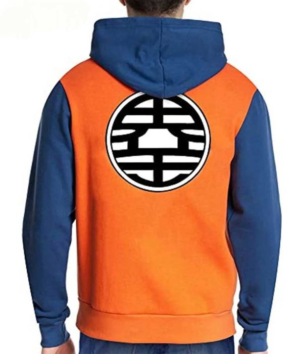 Dragon Ball Goku Blue and Orange Fleece Hoodie