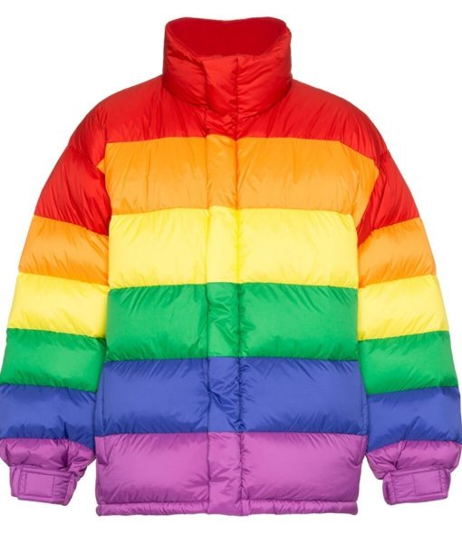 Gooba 69 Rainbow Puffer Zip Jacket