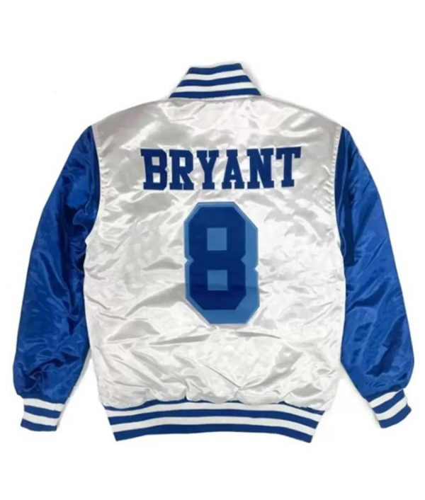 Headgear Classic Kobe Bryant 8 Crenshaw Varsity Blue and White Satin Jacket