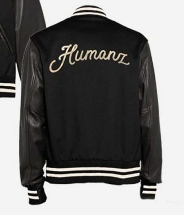 Humanz 23 Varsity Bomber Black Jacket