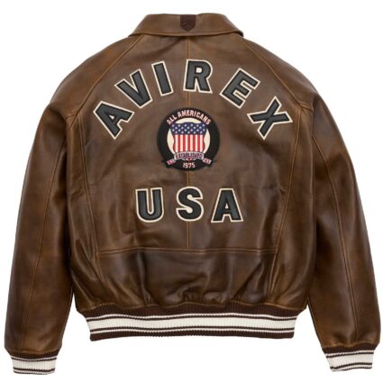 Icon Avirex Leather Bomber Jacket