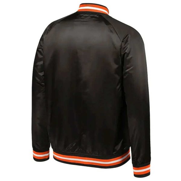 Italic San Francisco Giants Bomber Black Full-Snap Satin Jacket
