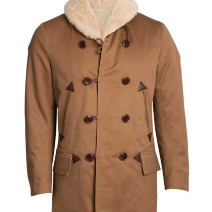 Jett Rink Giant Shearling Brown Cotton Peacoat