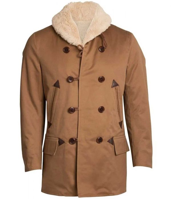 Jett Rink Giant Shearling Brown Cotton Peacoat