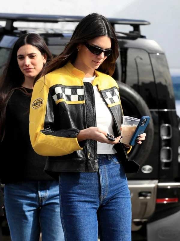 Kendall Jenner Aspen Trip 2023 Real Leather Jacket