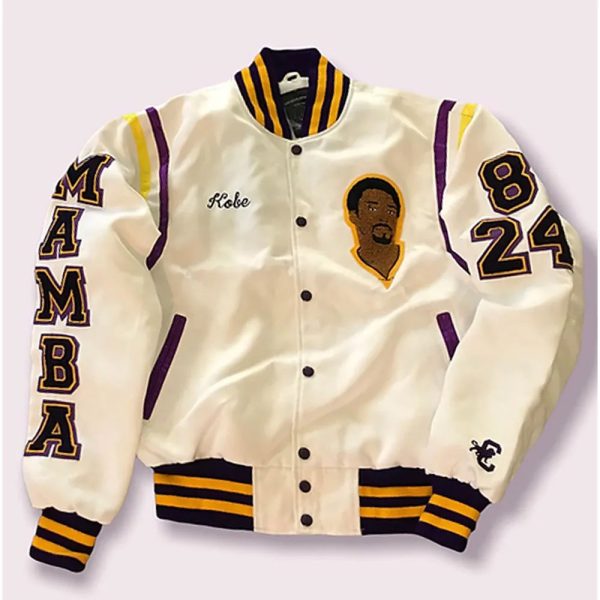 Kobe Bryant Mamba Legend Never Die Varsity White Jacket