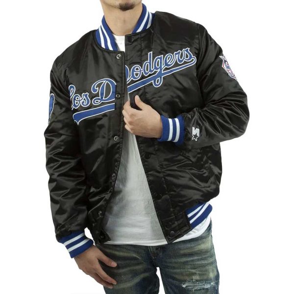 LA Dodgers National Black Satin Jacket