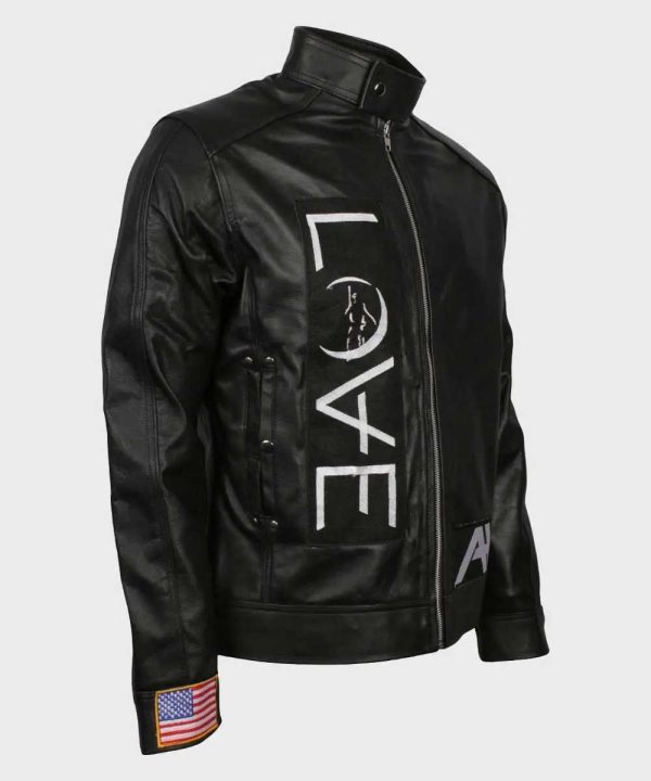 Mens Black Leather Love Jacket