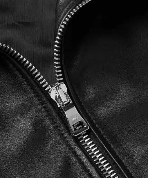 Men’s Black Shearling Bomber Leather Jacket