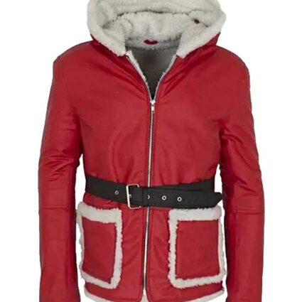 Men’s Classic Red Santa Real Leather Jacket