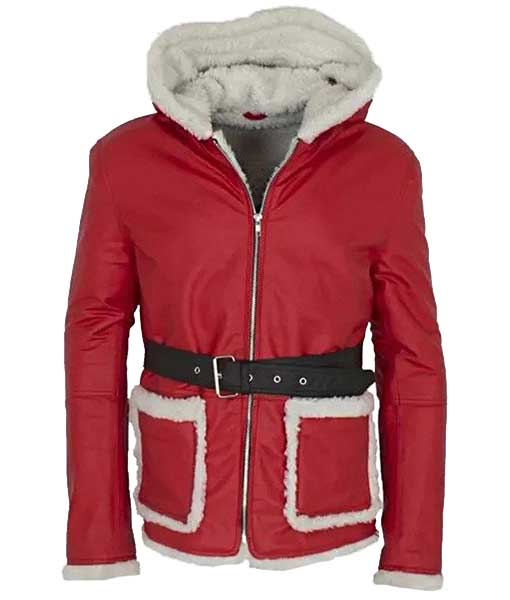 Men’s Classic Red Santa Real Leather Jacket