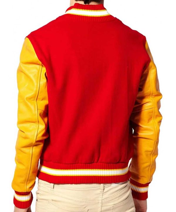 Michael Jackson Thriller Letterman Varsity Jacket with Yellow Leather Sleeves