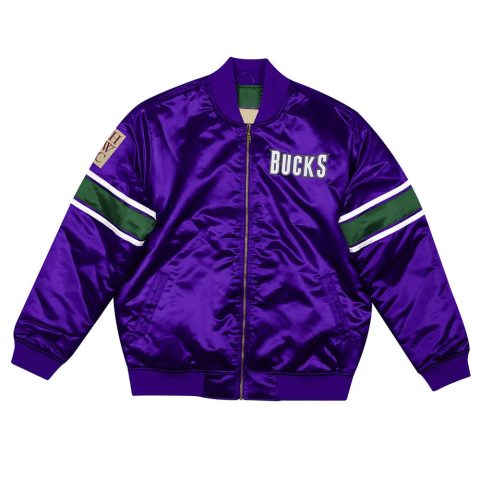 Milwaukee Bucks Heavyweight Purple Satin Jacket