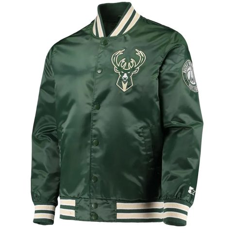 Milwaukee Bucks The Diamond Hunter Green Satin Jacket
