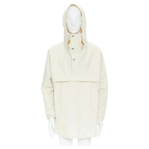 New Gucci North Face Light Beige Nylon Windcheater Anorak Pullover Jacket