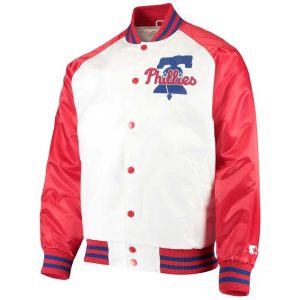 Philadelphia Phillies Clean-Up Hitter Red & White Satin Jacket