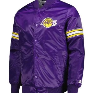 Pick & Roll LA Lakers Purple Varsity Satin Jacket