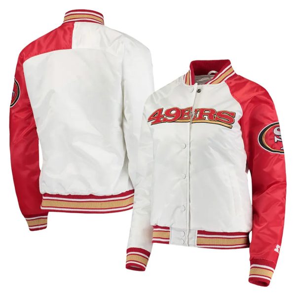 San Francisco 49ers Hometown Red & White Satin Jacket