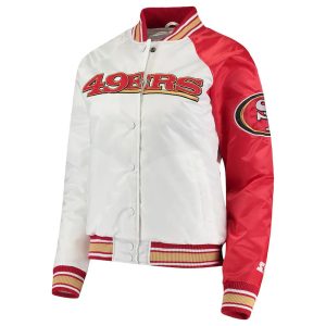 San Francisco 49ers Hometown White & Red Satin Jacket