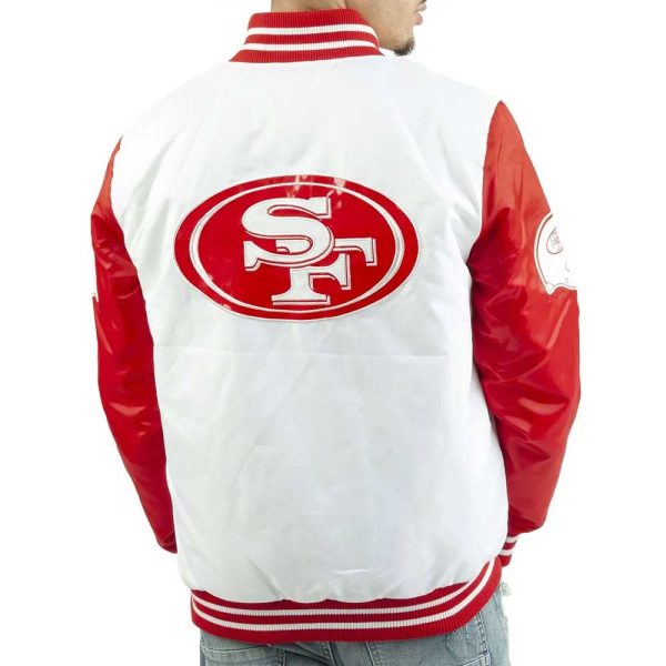 San Francisco 49ers Satin White and Red Jacket