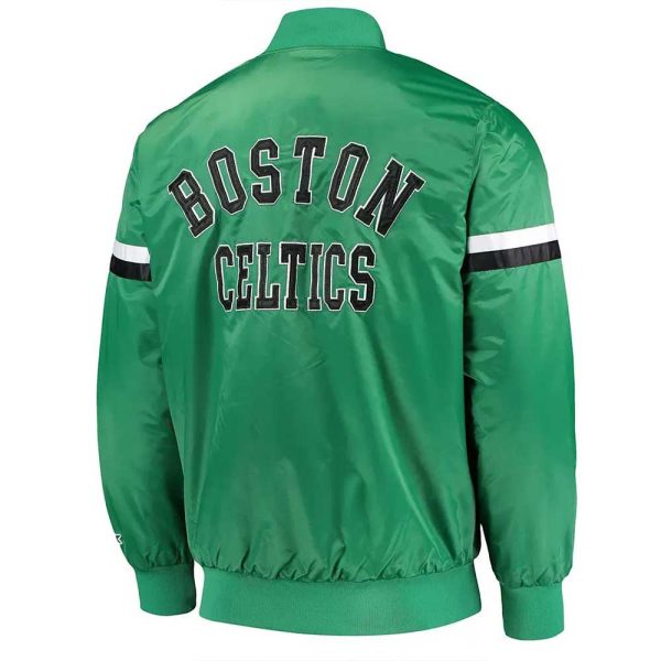 Starter Boston Celtics The Champ Full-Snap Green Varsity Satin Jacket