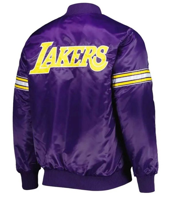 Starter Los Angeles Lakers Pick & Roll Full-Snap Purple Satin Varsity Jacket