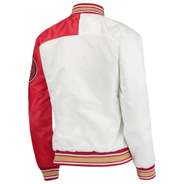 Starter San Francisco 49ers Hometown White and Red Full-Snap Satin Jacket